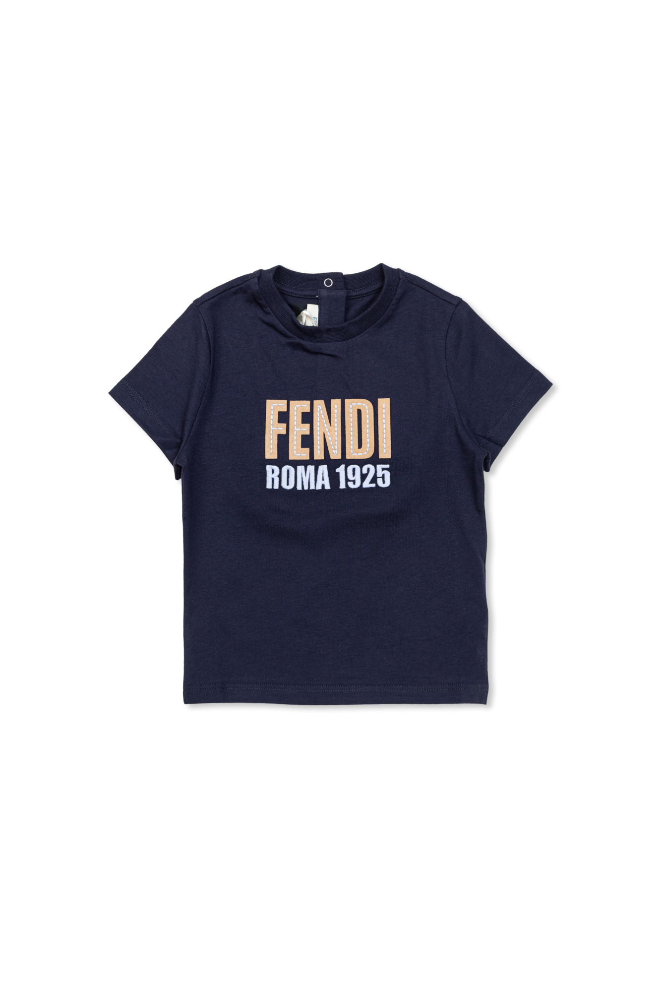 Navy blue T-shirt with logo patch Fendi Kids - Vitkac AS